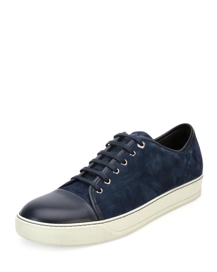 Men's Suede Cap-toe Low-top