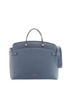 Agata Large Saffiano Tote Bag, Blue/gray