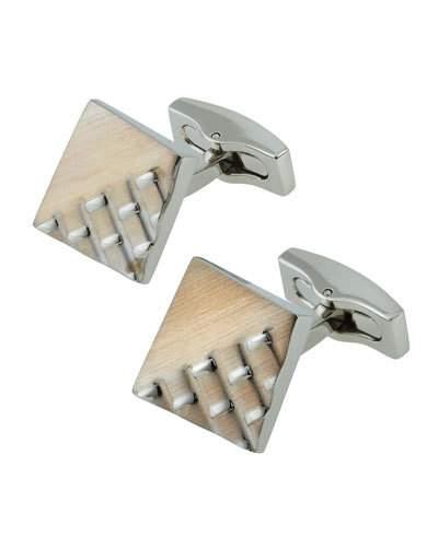 Rhodium-plated Square Cuff