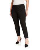 Plus Size Faux-leather Side-tape Pants