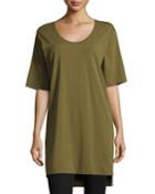 Scoop-neck Jersey Tunic,