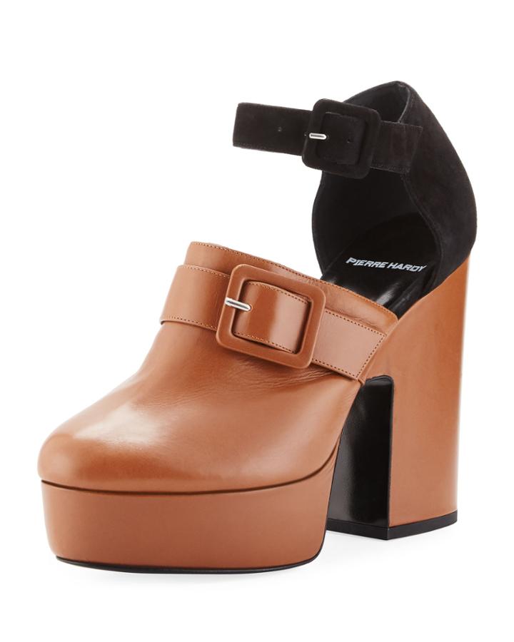 Crash Leather & Suede Platform Clog