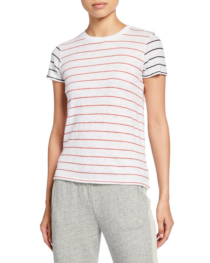 Striped Slub Jersey Short-sleeve Cotton Tee