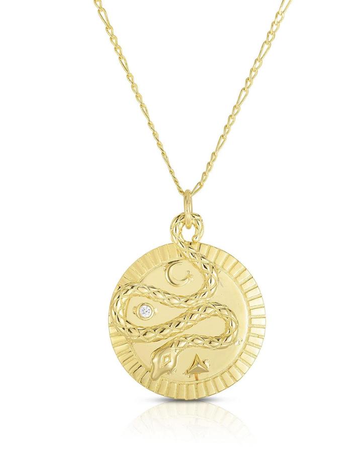 Snake Medallion Pendant Necklace