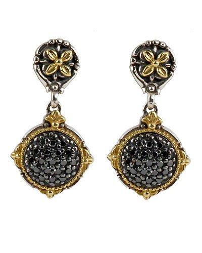 Asteri Pave Black Diamond Round Double-drop Earrings