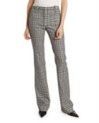 Plaid Wool High-rise Flare Pants