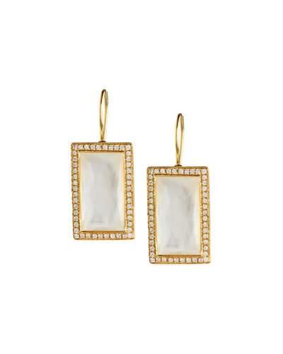 18k Gold Gelato Small Baguette Mother-of-pearl Earrings With Diamonds