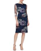 Mesh Floral-print Cocktail Dress