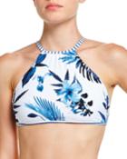 Tropic Coast Reversible High-neck Swim Top, White