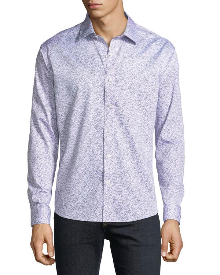 Men's Slim-fit Floral-print