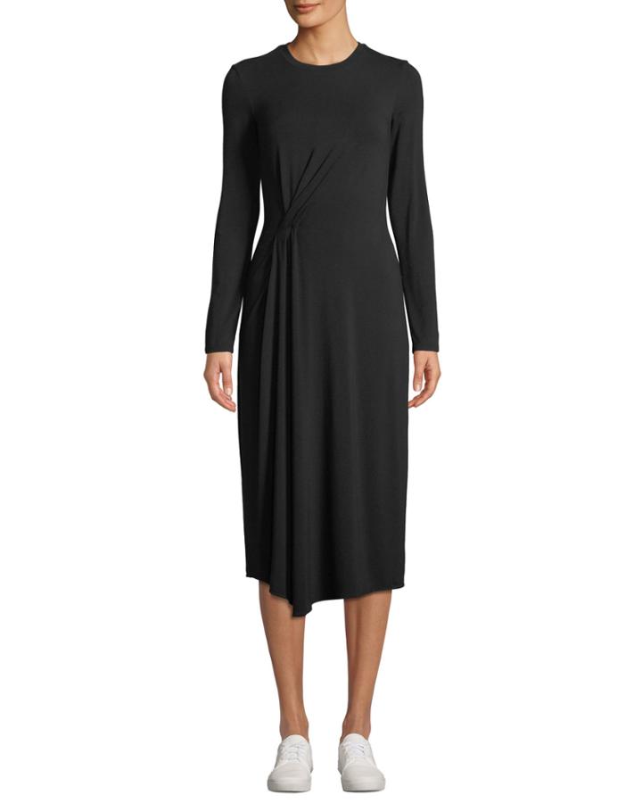 Long-sleeve Side-drape Jersey