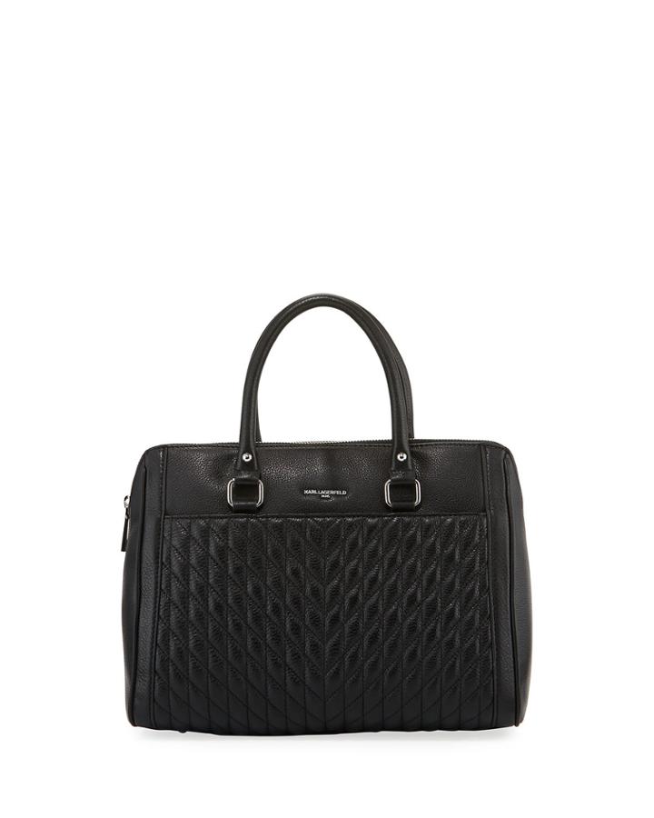Agyness Quilted Satchel Tote Bag
