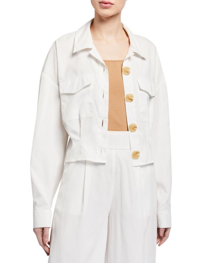 Cropped Button-down Jacket