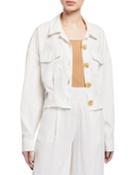 Cropped Button-down Jacket