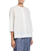Band-collar 3/4-sleeve Button-front