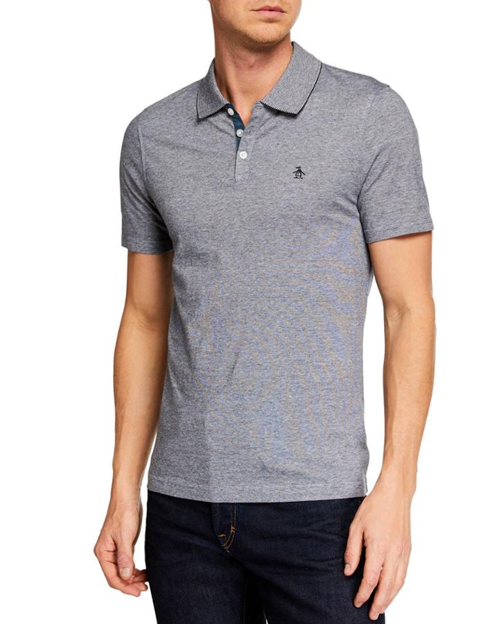 Men's Short-sleeve Feeder Stripe Polo