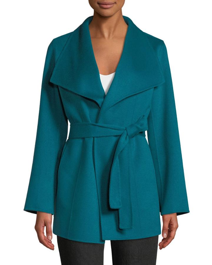 Luxury Double-faced Cashmere Mid-length Wrap Coat