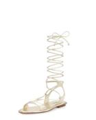 Metallic Strappy Gladiator Flat
