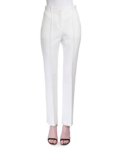 Reversible-seam Skinny-leg Trousers, White