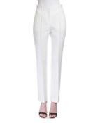 Reversible-seam Skinny-leg Trousers, White