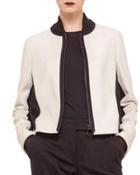 Two-tone Zip-front Blouson Jacket