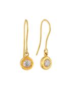 Delicate Pave 24k Diamond Drop Earrings