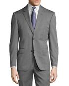 Two-button Modern-fit Suit, Gray Herringbone