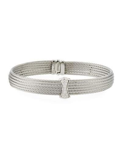 Classique Multi-row Bangle W/ White Diamond Pave,
