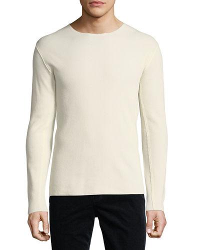 Raw-edge Long-sleeve T-shirt