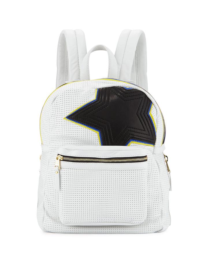 Ash Danica Perforated-leather Star Backpack, Off White