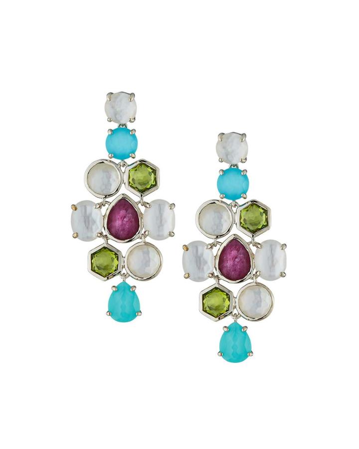 Rock Candy Prong & Bezel Cascade Earrings In