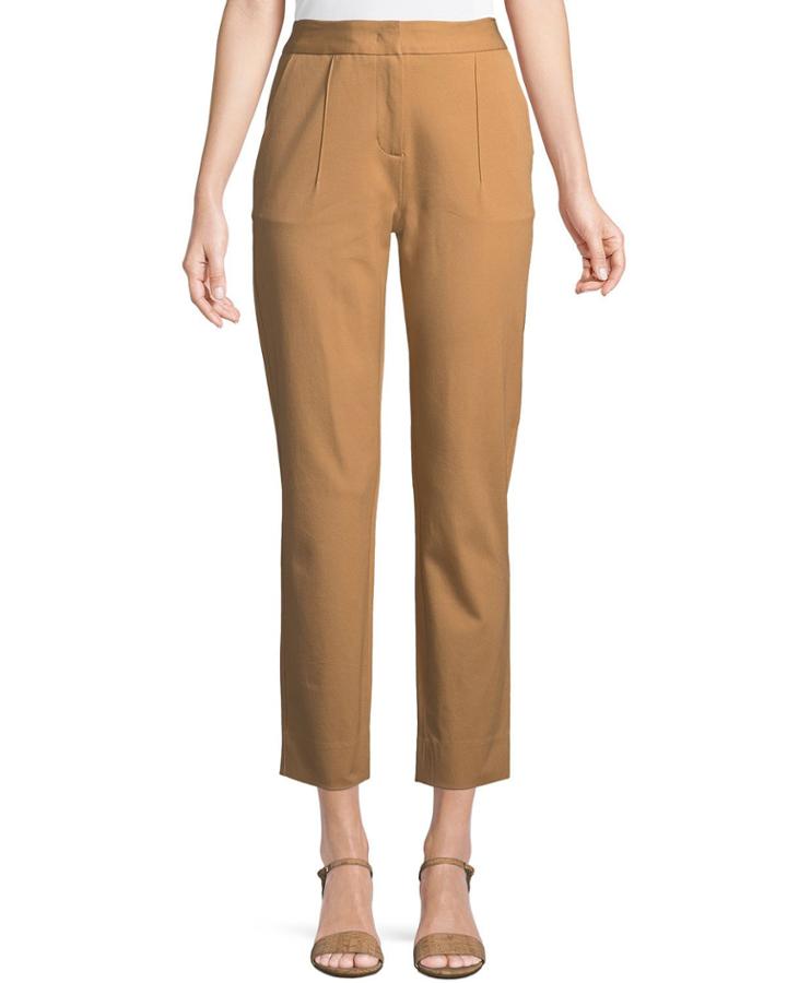 Front-dart Twill Ankle Pants