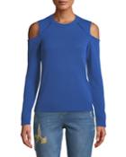 Italian Cady Cut-shoulder Pullover Top