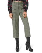 Plaid Stretch-wool Cropped Pants