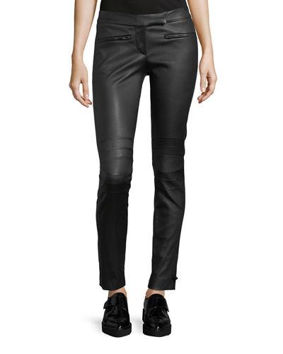Biker-inspired Leather Ankle Pants