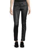 Biker-inspired Leather Ankle Pants
