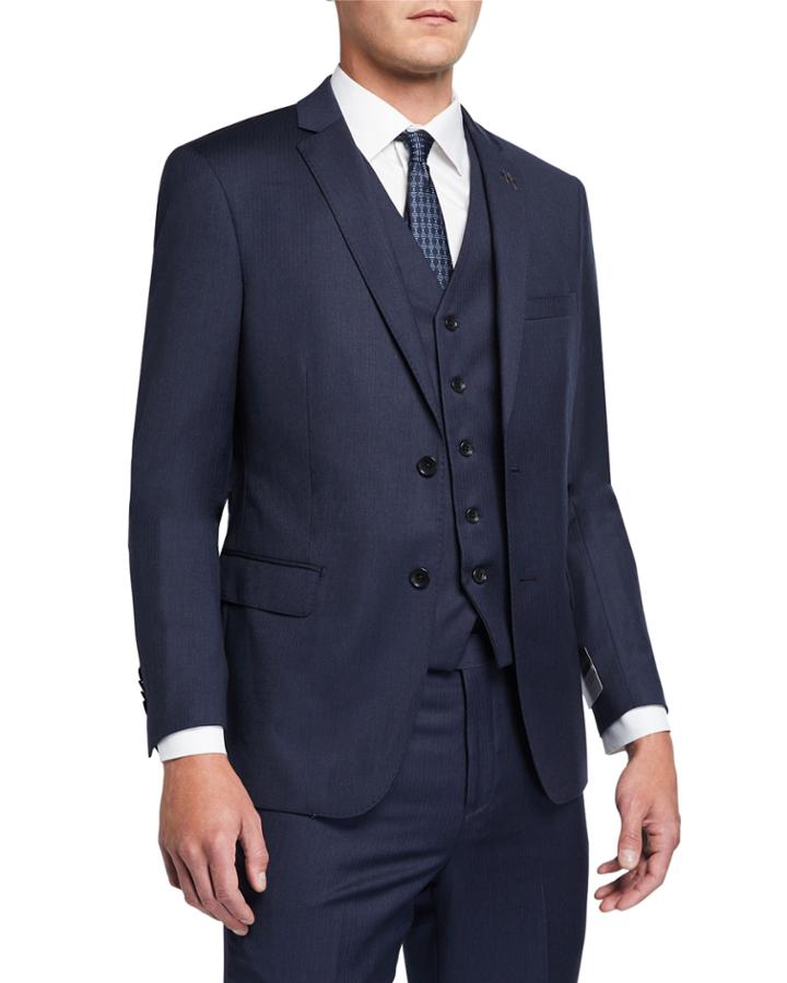 Men's Mini-chevron Three-piece Vested