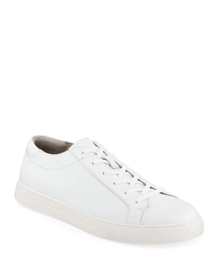 Men's Low-top Leather Sneakers, White