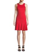 Fantastic Knit Open-back Flounce-hem Dress