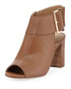 Berg Leather Zip-up Booties, Brown