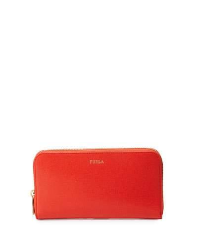 Classic Xl Zip-around Leather Wallet, Arancio
