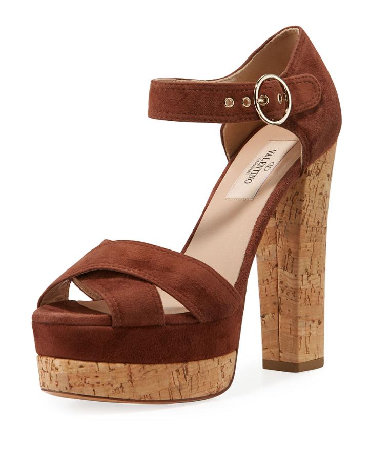 Suede Ankle-strap Platform