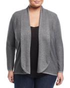 Link-stitch Open-front Cardigan,