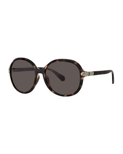 Tortoise Round Sunglasses, Brown