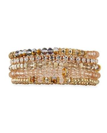 Mixed Crystal Bead Stretch Bracelets,