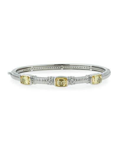 Classic Slim Triple Canary Crystal & Sapphire Bangle