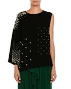 Crewneck Sleeveless Paneled Tunic Top W/ Pearlescent Trim