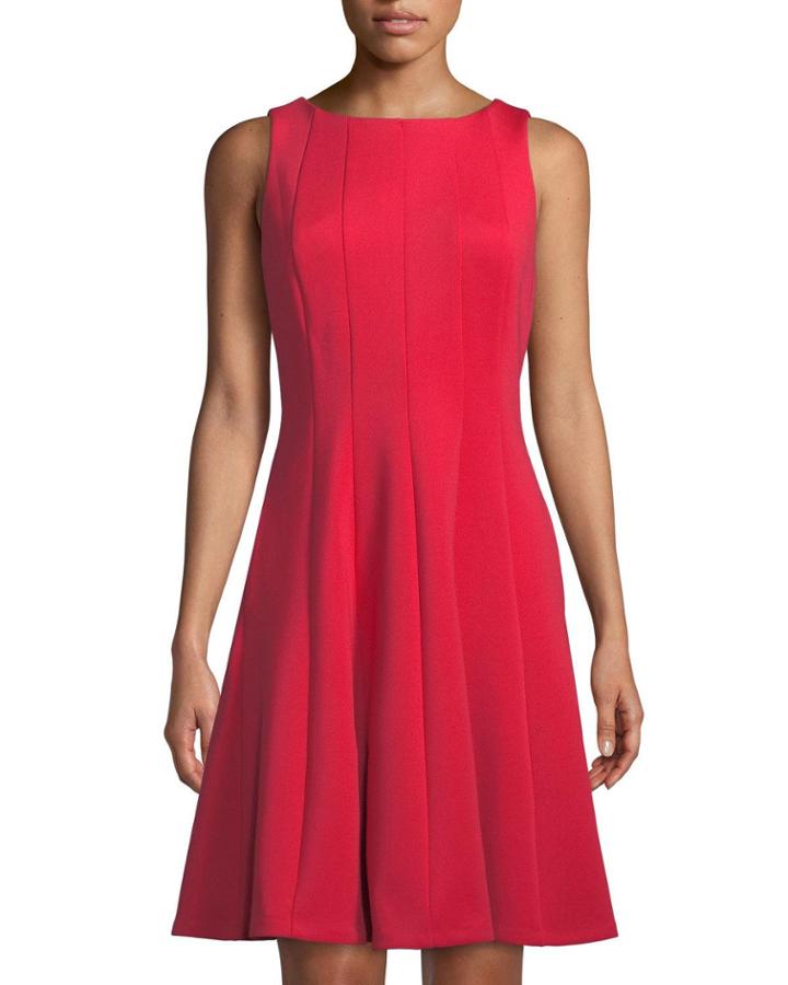 Sleeveless Seamed Fit-and-flare