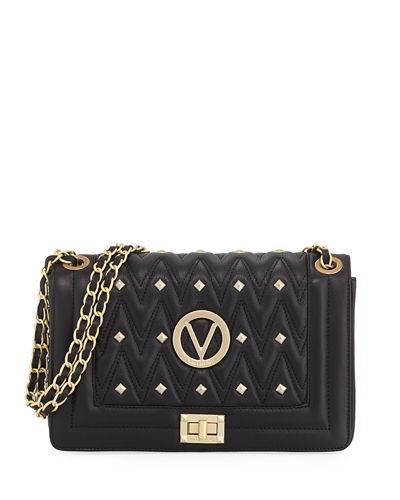 Alice D Studded Quilted Sauvage Leather