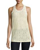 Lace Racerback Tank, Off White